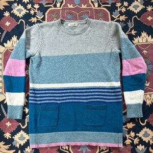 Color block %100 Wool Sweater